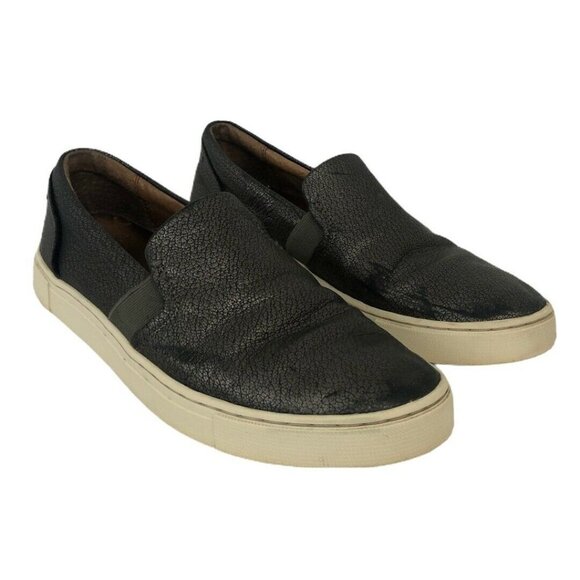 Frye Size 8 Ivy Pewter Metallic Slip-On Sneaker - Picture 1 of 8